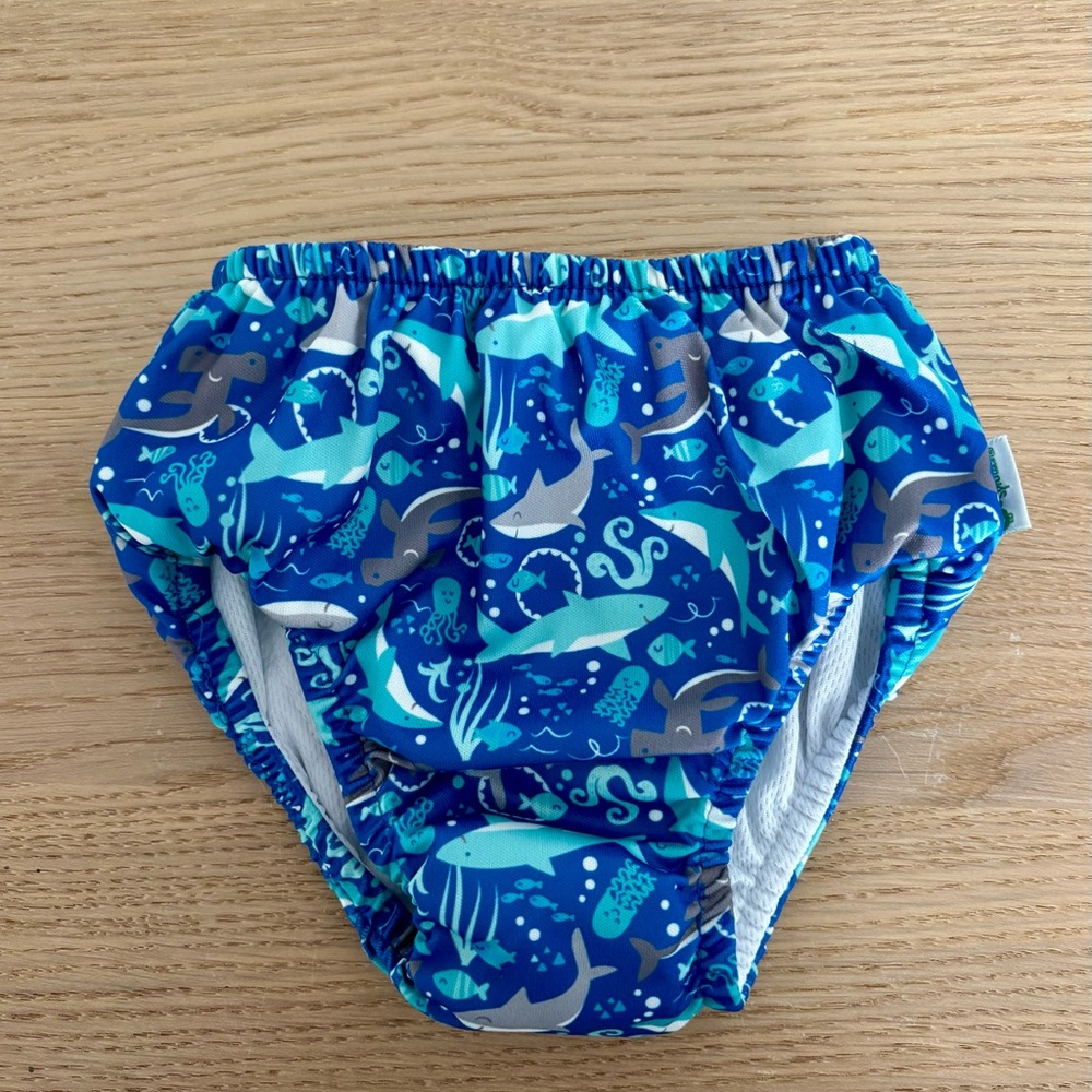 Green Sprouts Reusable Swim Diaper 3T – Royal Blue Sharks